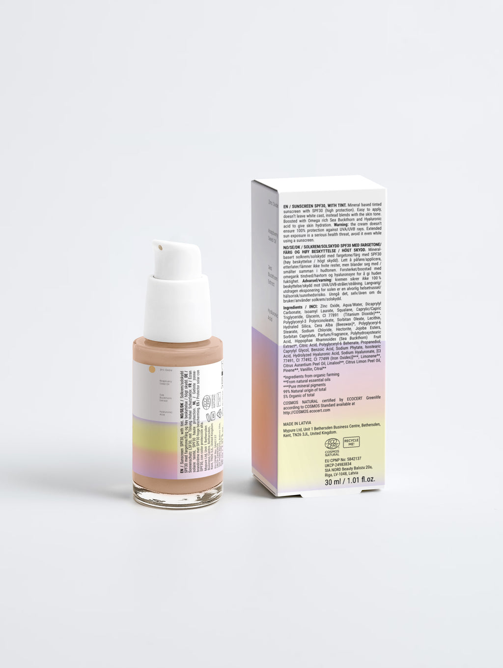 Sunscreen SPF30, with tint