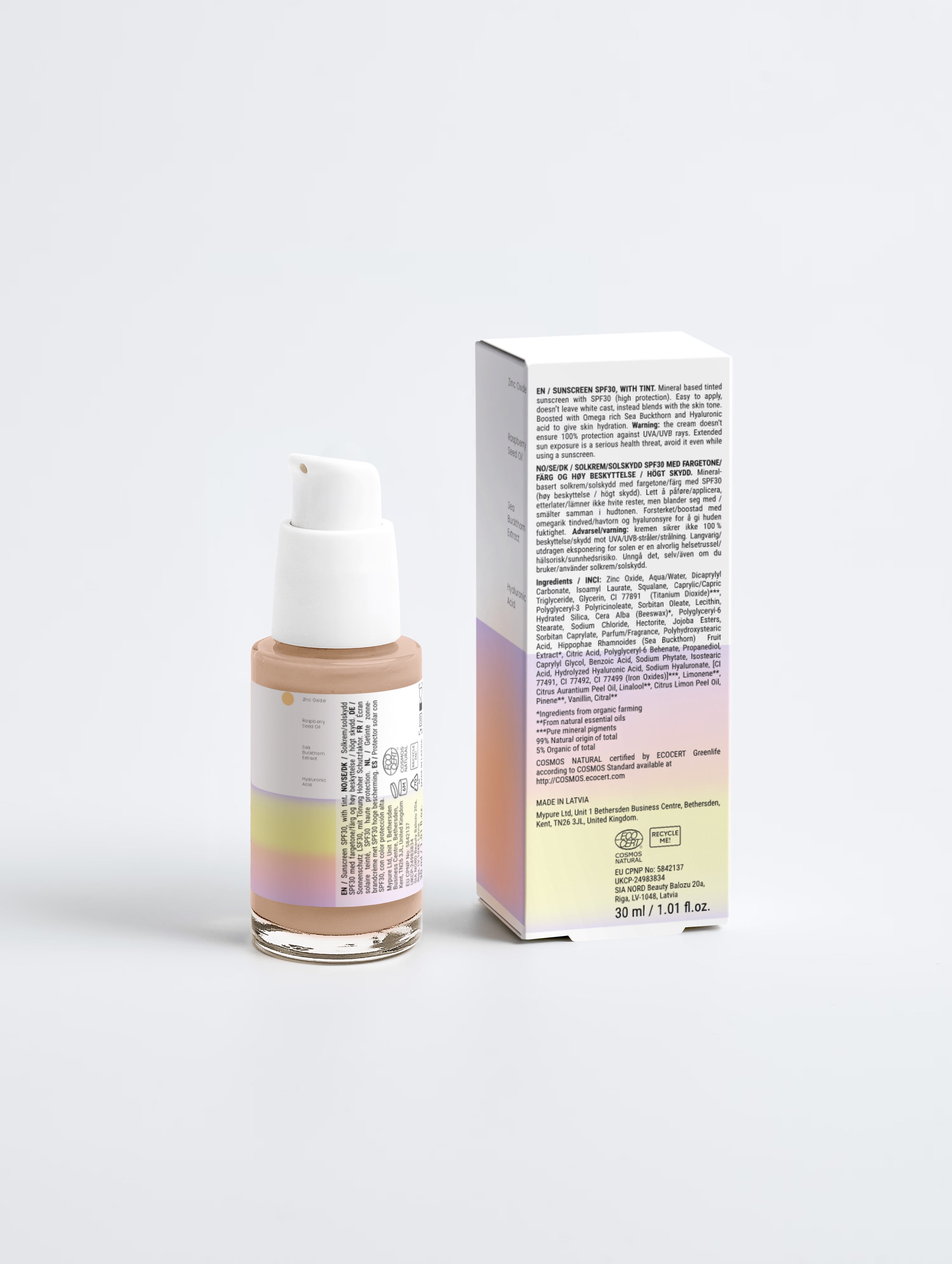 Sunscreen SPF30, with tint